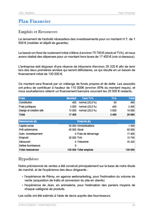 business plan prestation de service pdf